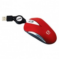 Mini Mouse Retrátil USB Vermelho/Prata MS3207 800DPI C3 Tech